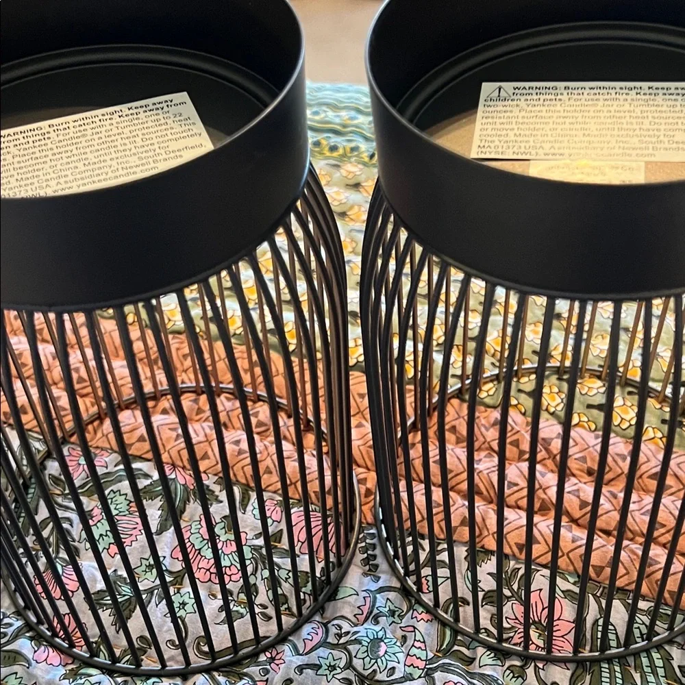 Yankee Candle Brown/Bronze/Gold Metal Wire Candle Holders